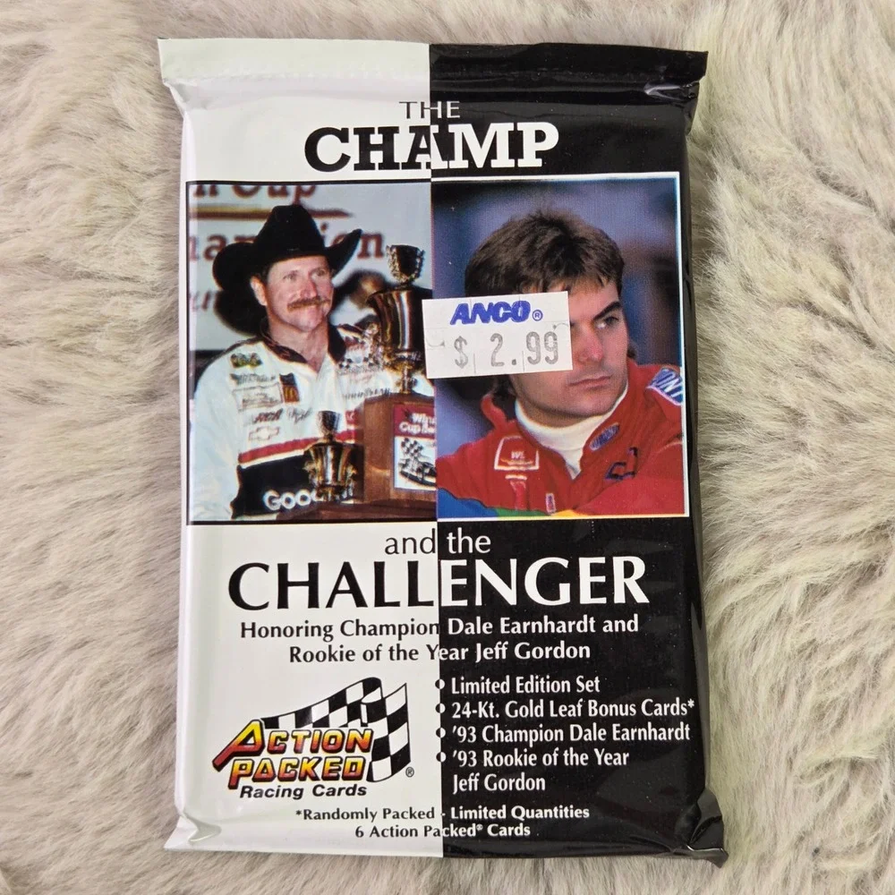 5 Action Packed Champ & Challenger Racing Card Packs Dale Earnhardt Jeff Gordon